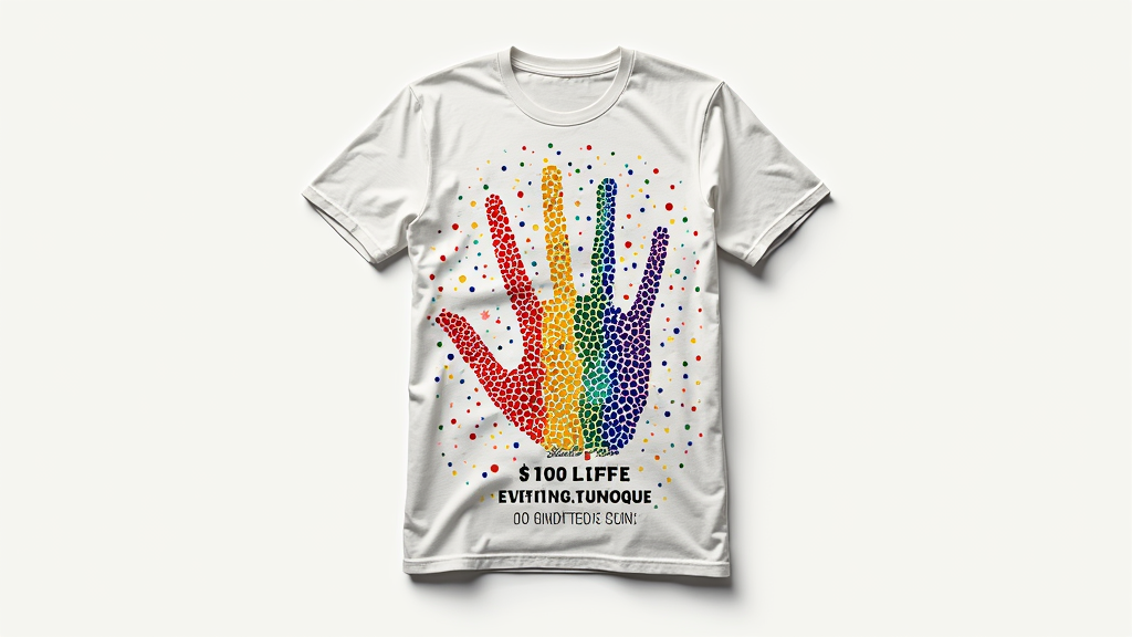 Constellation of Self: A T-shirt design showcasing a stylized human silhouette, a handprint, or an abstract shape composed of many small, uniquely colored dots or stars. This represents individual identities forming the collective gender spectrum. Accompanying text could be 'Gender Spectrum: Every Hue Unique, All Part of the Whole.'