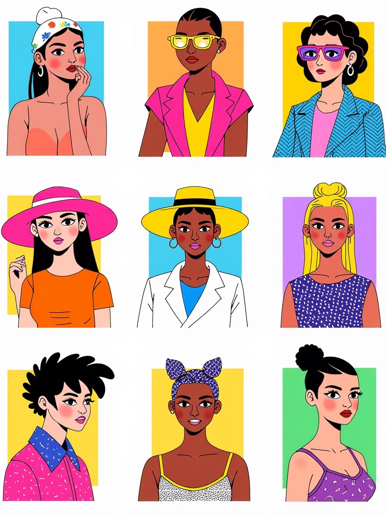 Translated Text: New York Fashion Week Illustration Art - Model Portraits: The Faces of NYFW Illustrated
