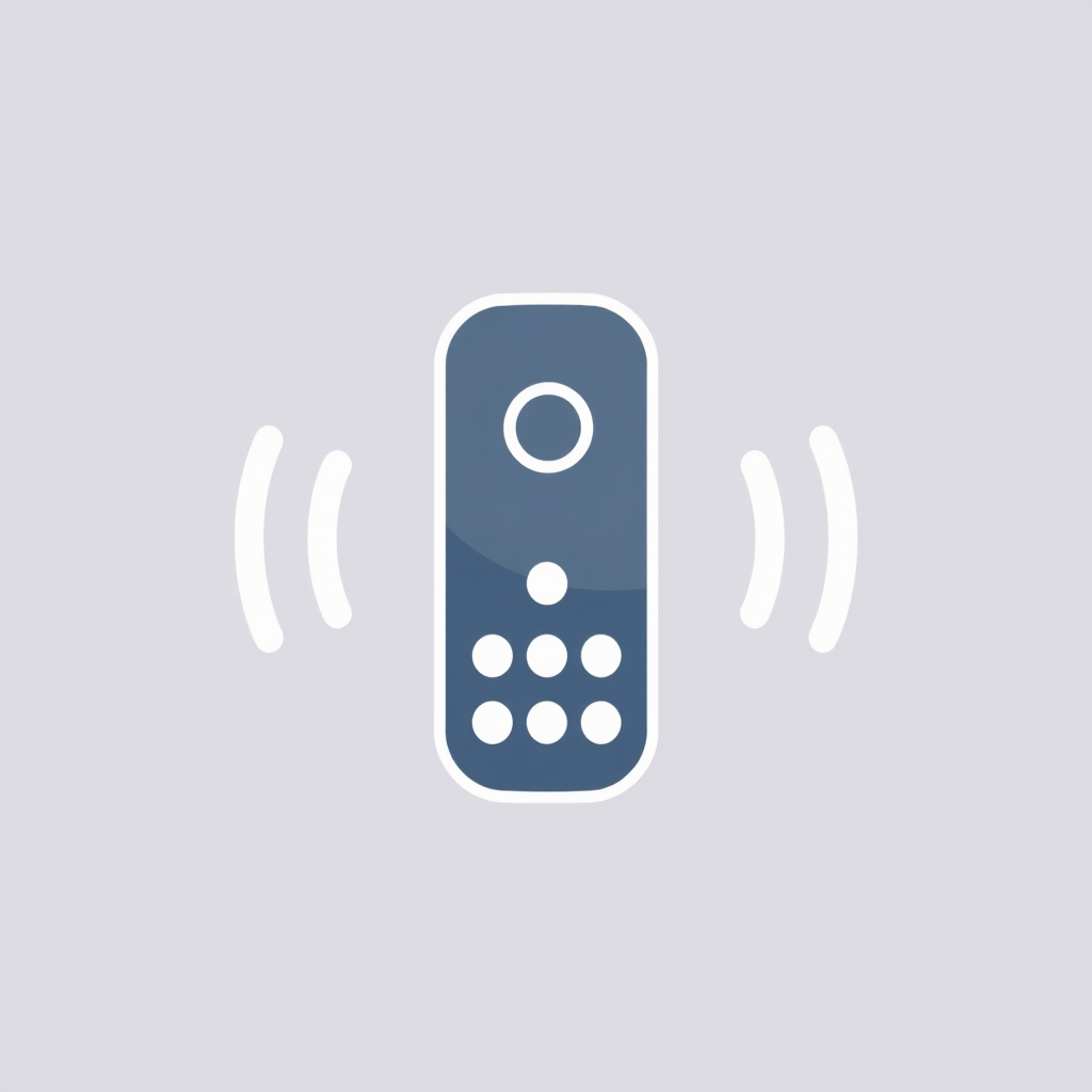 A remote control icon that subtly indicates haptic feedback through radiating lines or a vibration symbol.