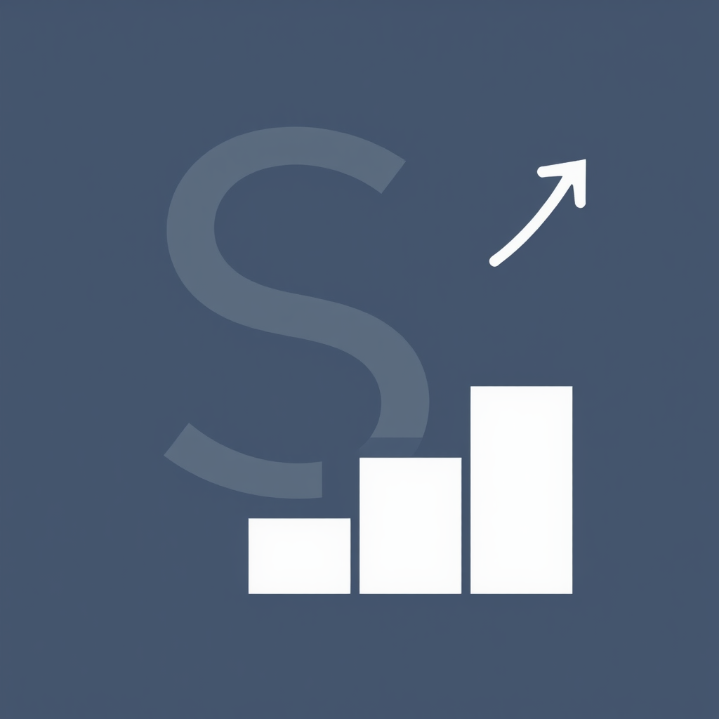 Stepped Growth Icon: An abstract representation of steps that also forms an initial (e.g., an 'S' or 'G') or a simple growth chart bar that is segmented into ascending 'steps'.