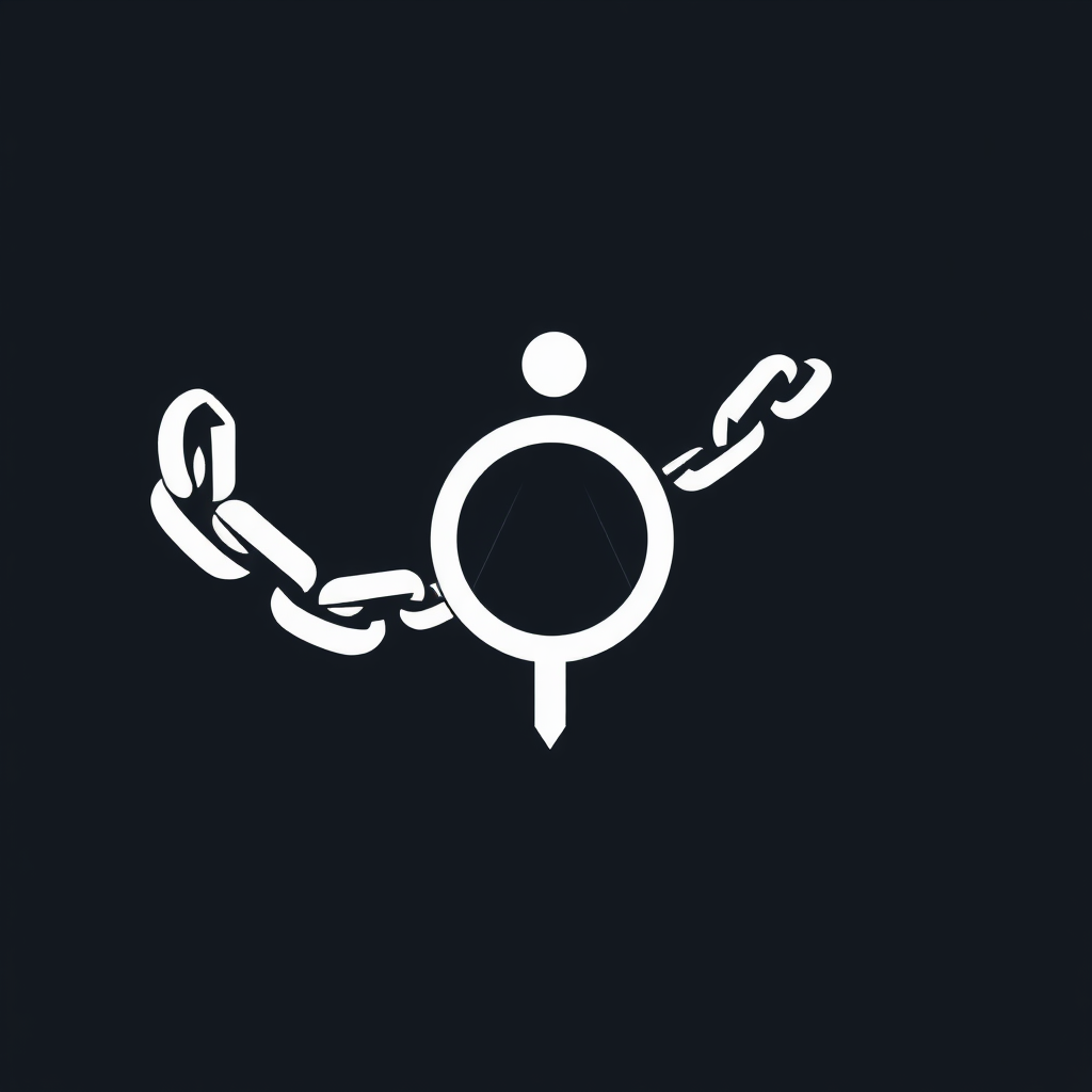 A broken chain transforming into the female symbol, representing liberation and freedom.