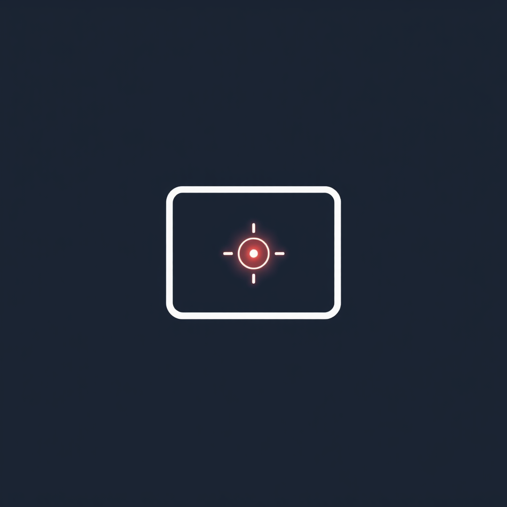Minimalist Focus & Awareness Icons: Extremely minimalist icons, perhaps using a single focal point (like a glowing dot or a subtle pulse) within a simple boundary, representing the AI's 'awareness' or 'focus' on a task. A 'scene optimizer' icon could be a simple frame with a softly glowing central point that adjusts.