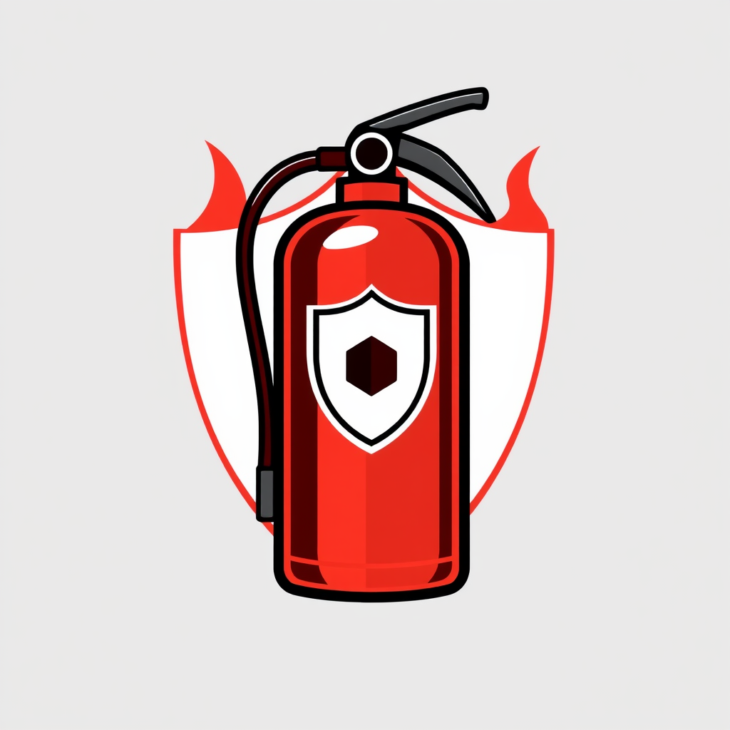 Fire extinguisher with the shield.