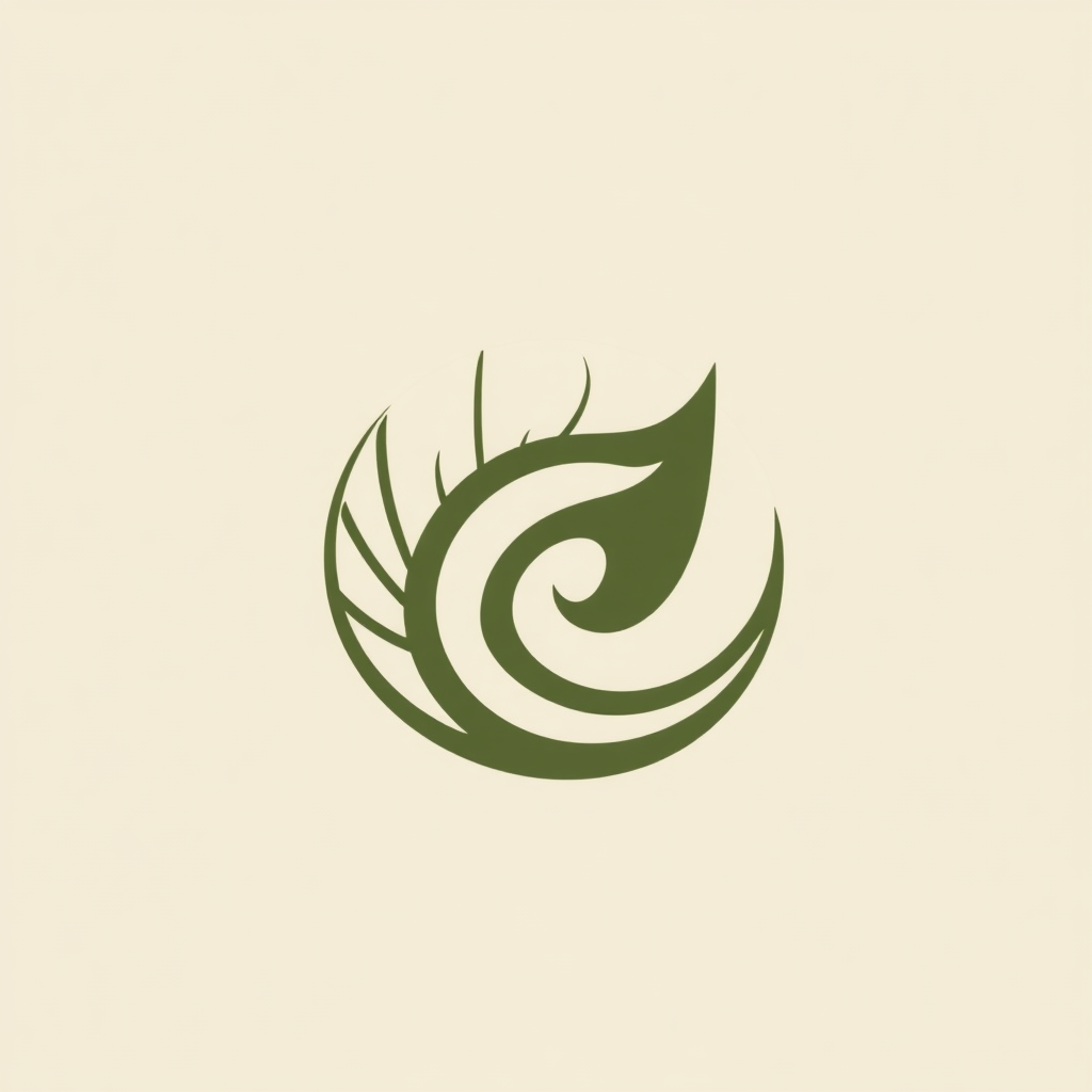 Organic Abstraction: Create a logo mark inspired by stylized natural forms (e.g., a leaf's vein structure, a water ripple, a growth spiral) that are abstracted into a unique symbol, conveying concepts like organic growth, fluidity, or sustainability.