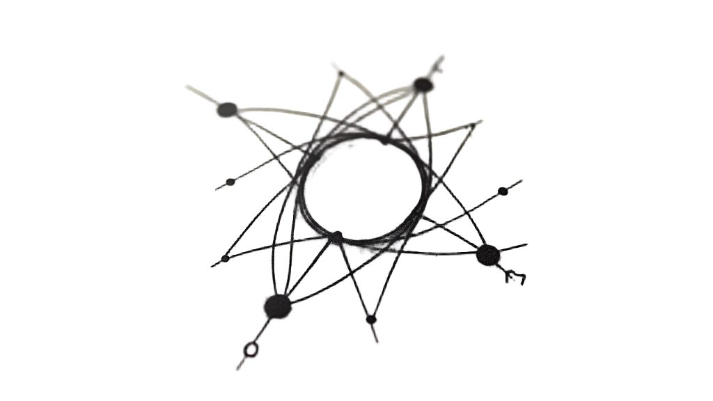 Quantum Glyph/Monogram Tattoo: A design where elements of a Feynman diagram (lines, vertex) are artistically arranged to form a unique abstract glyph, a personal sigil, or subtly integrate initials (e.g., 'Q' for Quantum). The interaction itself becomes a stylized logo-like emblem.