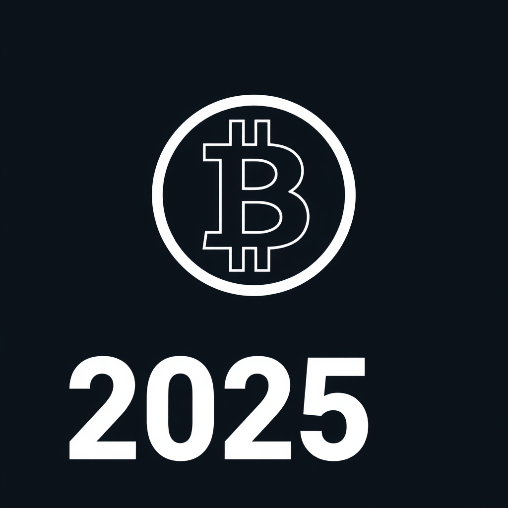 Simple Logo Idea: A slightly italicized Bitcoin 'B' symbol to convey forward movement, with '2025' placed underneath in a bold, modern sans-serif font. A subtle gradient effect on the 'B' can add a touch of next-gen feel.