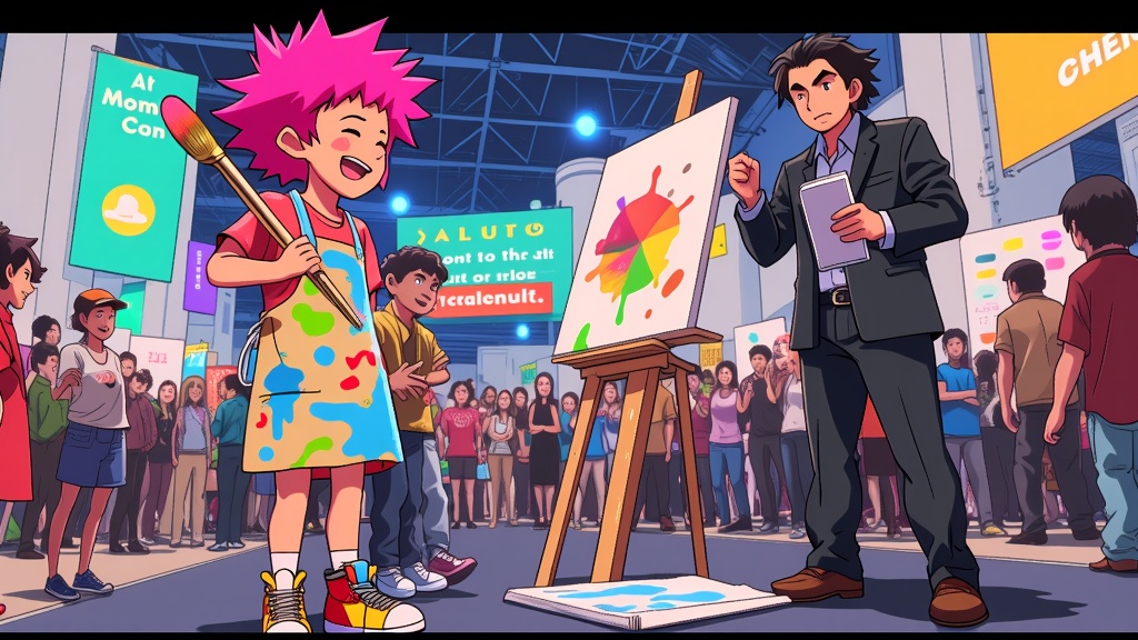 Workshop Wonders: Depict anime characters known for specific skills (e.g., an artist character, a strategist) 'hosting' a humorous or insightful workshop for MomoCon attendees.