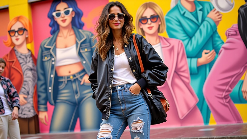 Urban Runway - Model Off-Duty: Portraits of models showcasing their personal street style against iconic New York City backdrops near fashion week venues, emphasizing individuality and the city's vibrant atmosphere.