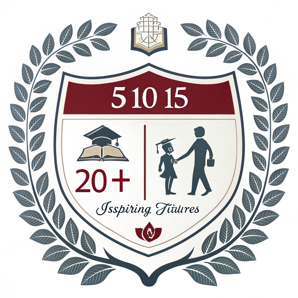 Sticker Design Idea 5: 'Teacher Milestone: [5/10/15/20+] Years of Impact' - A design resembling a vintage academic achievement badge or a classic school emblem, with a prominent number for years of service and a short motto like 'Inspiring Futures'.