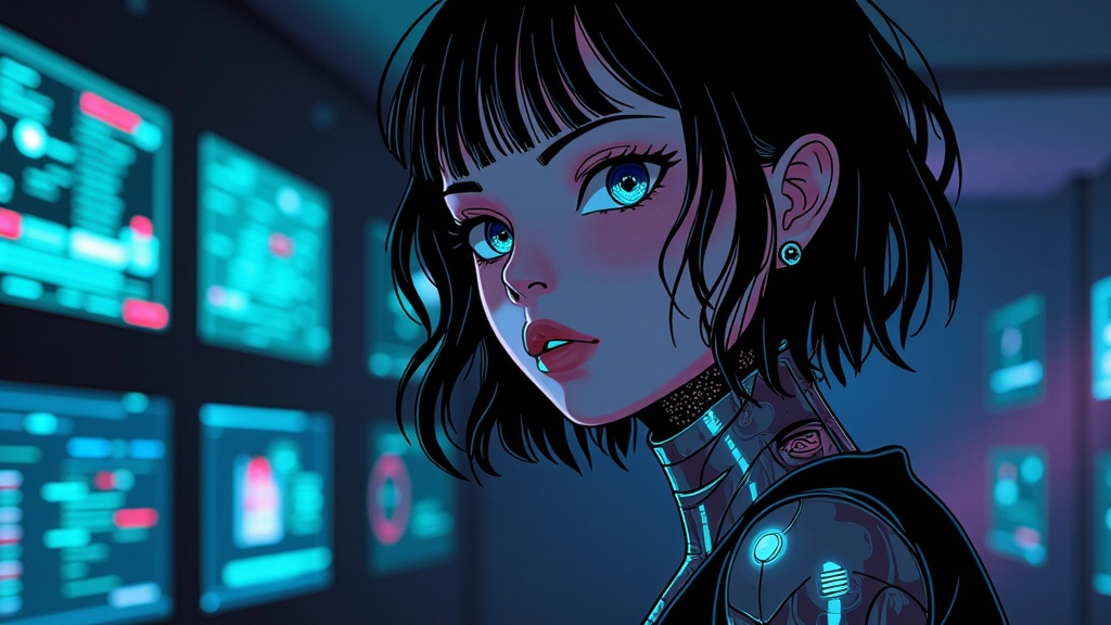 Develop personas whose cybernetic enhancements are reflections of their AI-generated personalities or past trauma. Use AI to suggest visual metaphors for digital memories, corrupted data, or fragmented identities manifesting as cracks, glitches, or overlaid phantom limbs in their cybernetic design.