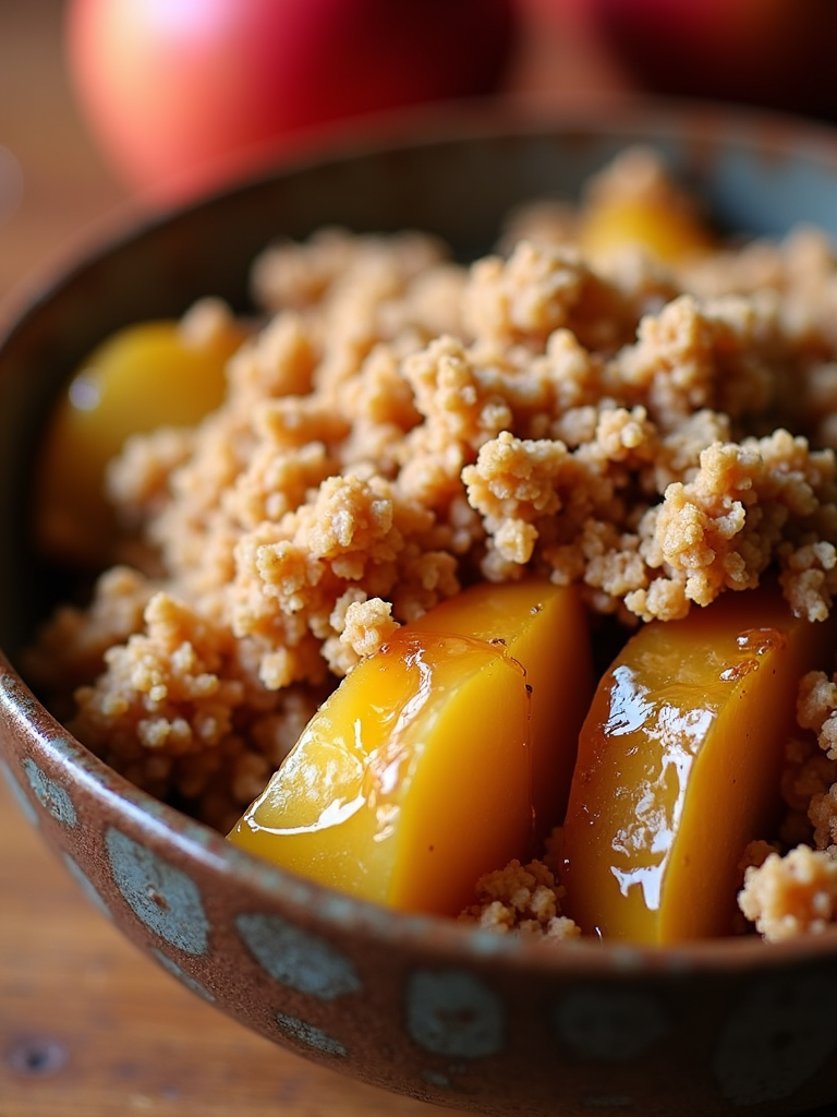 Apple crisp with a hint of maple syrup.