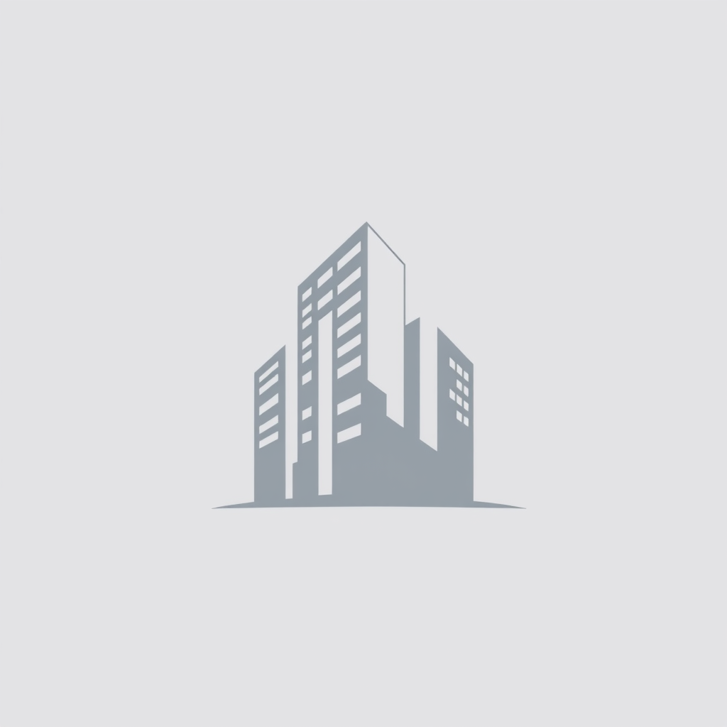 Sub-design Idea 1: The company's initials are artistically shaped to form the silhouette of a modern building or a robust structure, directly linking the initials to the end product of construction.