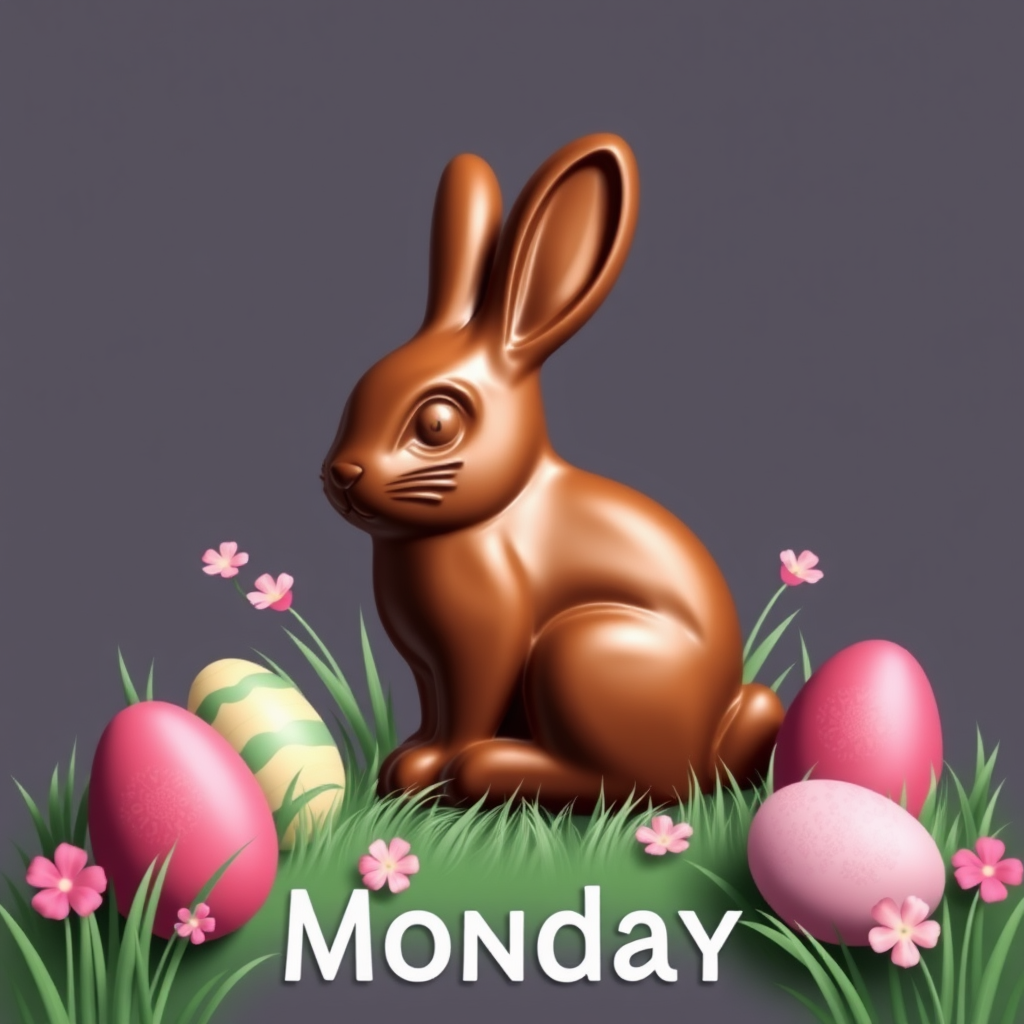 A chocolate bunny icon to represent Easter Monday