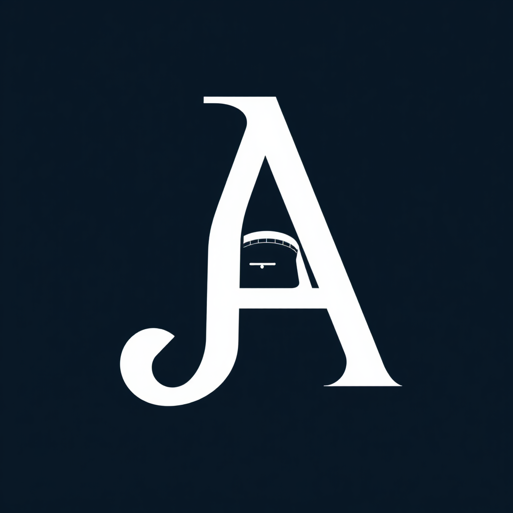 'A' Monogram with Highbury Map Inlay: A bold, Art Deco 'A' (for Arsenal) monogram. Within the negative space or as an inlay of the 'A', subtly incorporate a simplified, stylized Art Deco map or outline of the Highbury stadium grounds or key architectural features.