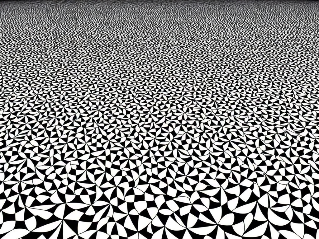 AI designs visually perplexing patterns and textures based on impossible geometries and optical illusions (e.g., Escher-esque repeating motifs), creating depth and paradox in 2D surfaces.