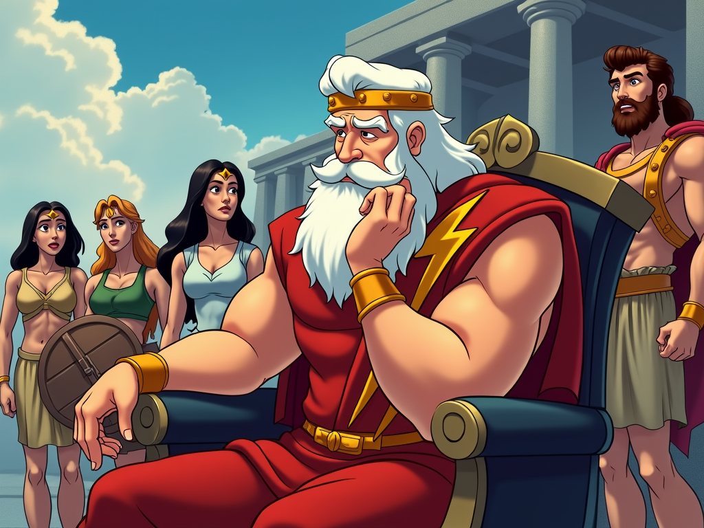 A narrative experience that explores the complicated relationships of the Olympians, with Zeus at the center, highlighting his struggles as a leader and a father.