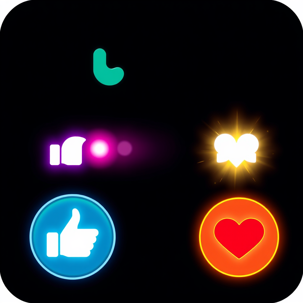 Real-time dynamic AR badges using color-coding, light intensity variations, or subtle particle effects (e.g., a gentle pulse for a 'like', a vibrant flash for a direct message) to visually communicate the type, priority, or source of the social media notification.