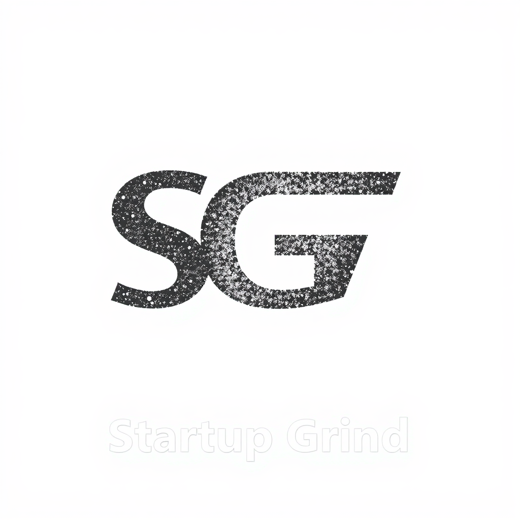 A strong 'SG' monogram. The grind texture is delicately incorporated into the letter strokes or as a minimally visible background element within the monogram. 'Startup Grind' text can be placed below or beside.