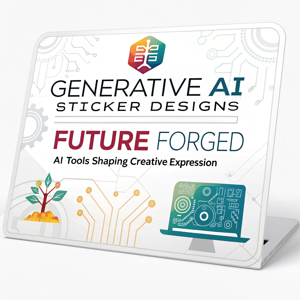 User's text (English): Generative AI Sticker Designs - Future Forged: AI tools shaping creative expression.