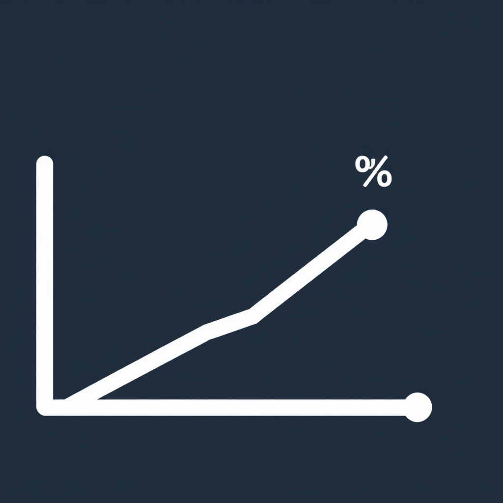 Simple Graph Impact Icon: A minimalist line or bar graph. A distinct vertical marker (representing tariff implementation) is followed by a clear change in the graph's trend (up or down). A small '%' or 'barrier' symbol can be placed at the marker to signify the tariff.