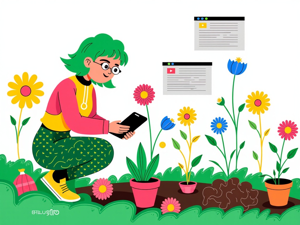 Sub-design Idea 2: Use a visual metaphor like a digital 'gardener' tending to a garden of posts, removing harmful 'weeds' (policy-violating content) while nurturing healthy 'plants' (compliant content).