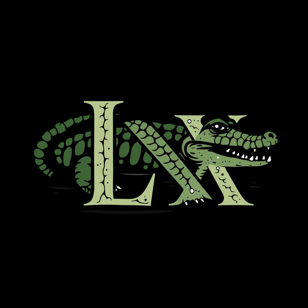 Sub Design Idea 1: 'The Alligator's Mark LIX' - The Roman numerals 'LIX' are artfully merged with the powerful form of an alligator. For instance, the 'X' could be formed by crossed alligator tails or the entire 'LIX' could feature a subtle gator scale texture, set against a dark, watery bayou background.
