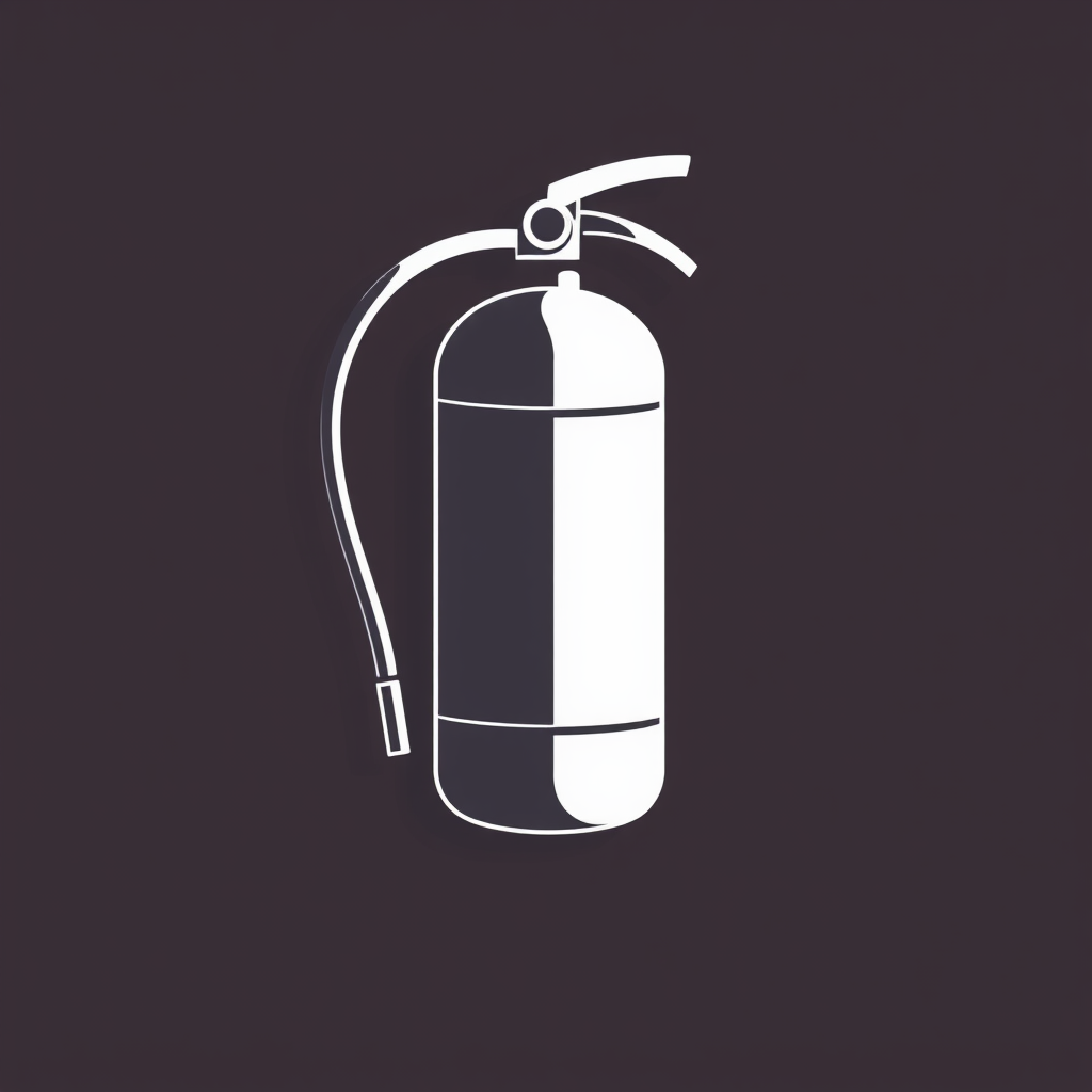 An icon of a fire extinguisher with clean lines and rounded corners to create a friendly and approachable design.