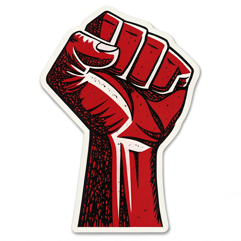 Simple Icon Idea: A bold, single-color raised fist.