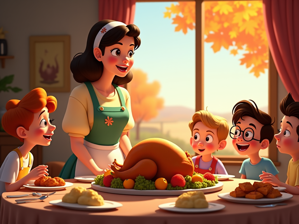 30 Cartoon Thanksgiving Dinner Photos