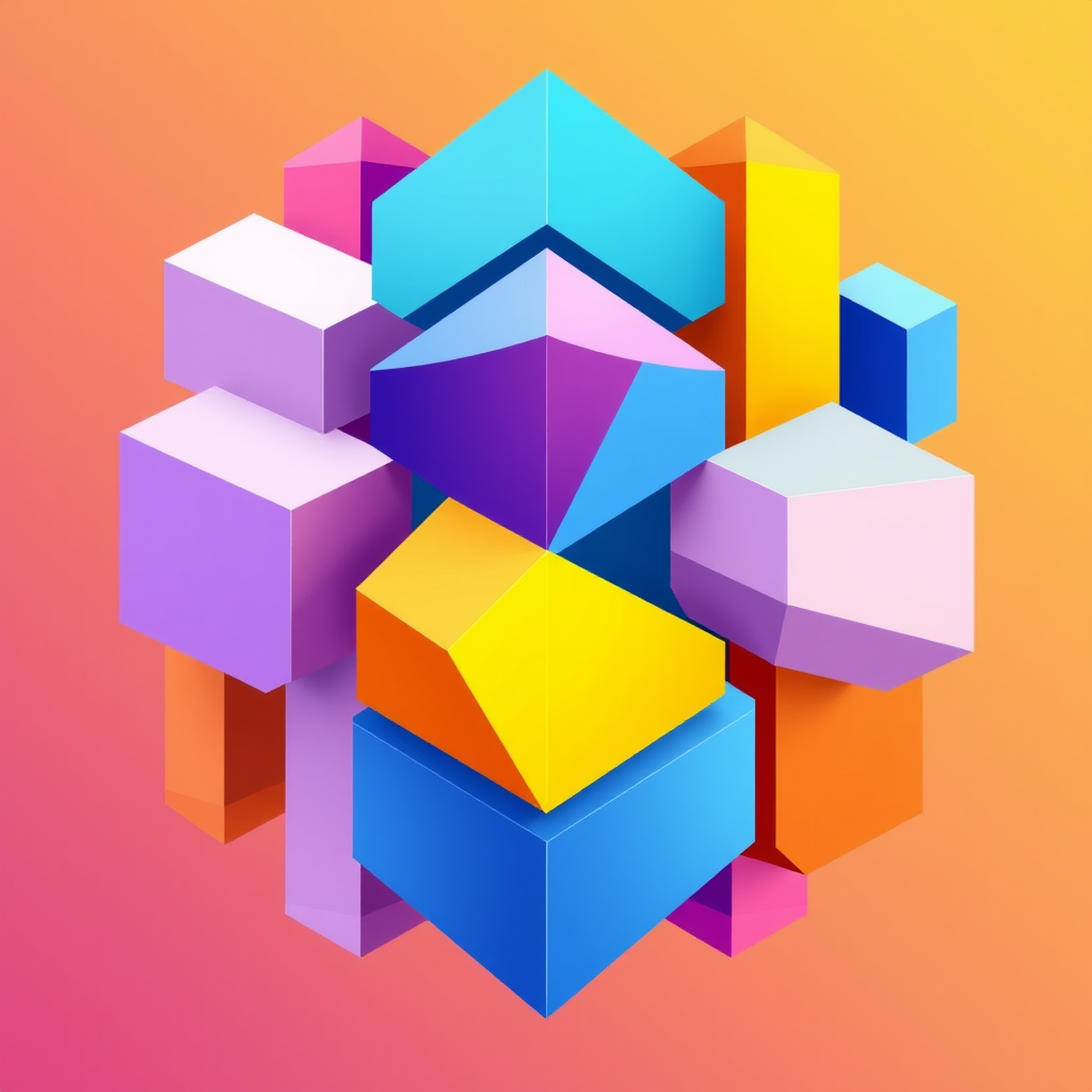 Sub-design Idea 1 (Modular Assembly): Abstract geometric shapes (e.g., cubes, prisms, cylinders) dynamically interlocking and forming larger, cohesive structures or patterns. This represents the integration of various technologies and the building-block nature of I/O announcements. Colors could be vibrant, using Google's palette with gradients to suggest innovation.